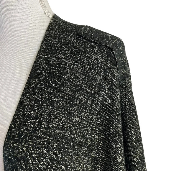 Catherines Knit Shrug Cardigan Sweater Black and Gold Metallic Relaxed Fit Comfy - Picture 4 of 5